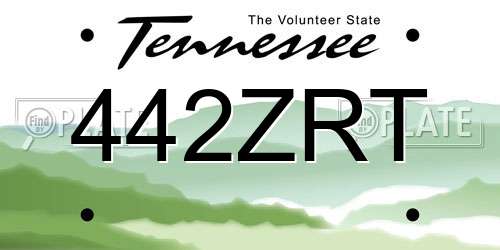 442ZRT Tennessee License Plate
