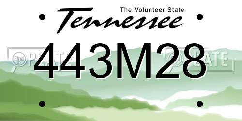 443M28 Tennessee License Plate
