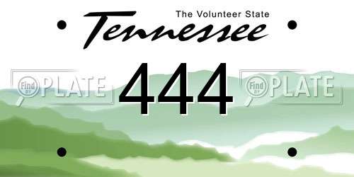 444 Tennessee License Plate