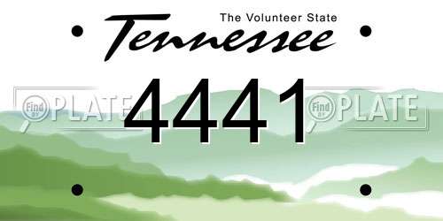 4441 Tennessee License Plate