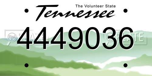4449036 Tennessee License Plate