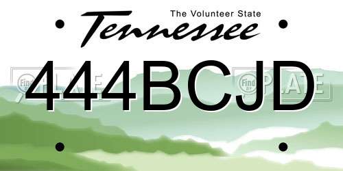 444BCJD Tennessee License Plate
