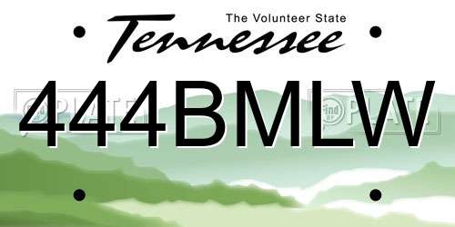 444BMLW Tennessee License Plate