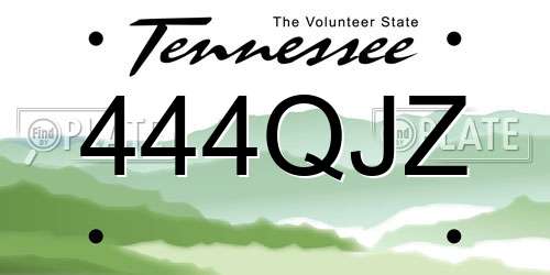 444QJZ Tennessee License Plate