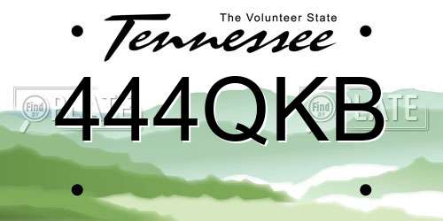 444QKB Tennessee License Plate