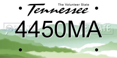 4450MA Tennessee License Plate