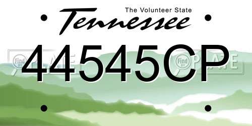 44545CP Tennessee License Plate