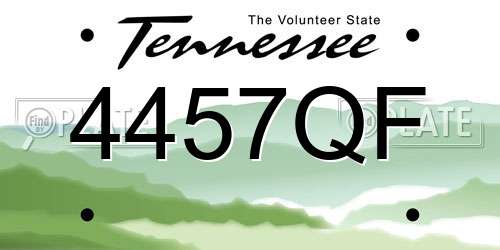4457QF Tennessee License Plate
