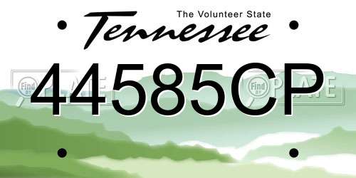 44585CP Tennessee License Plate