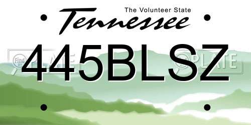 445BLSZ Tennessee License Plate