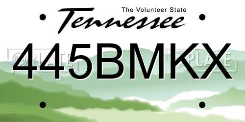 445BMKX Tennessee License Plate