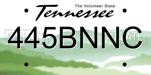 445BNNC Tennessee License Plate