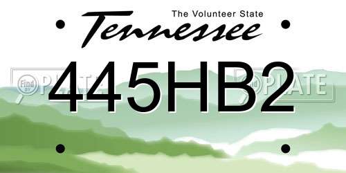 445HB2 Tennessee License Plate