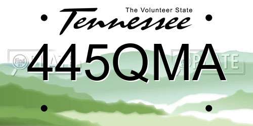 445QMA Tennessee License Plate