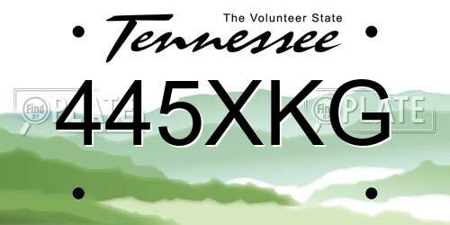 445XKG Tennessee License Plate