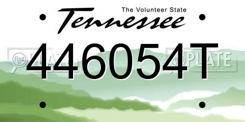 446054T Tennessee License Plate