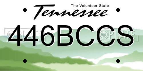 446BCCS Tennessee License Plate