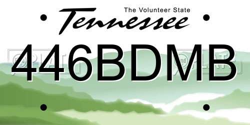 446BDMB Tennessee License Plate