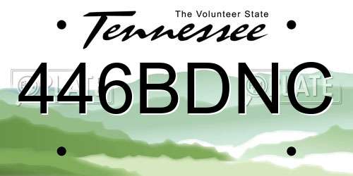 446BDNC Tennessee License Plate