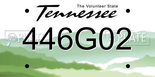 446G02 Tennessee License Plate