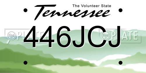 446JCJ Tennessee License Plate