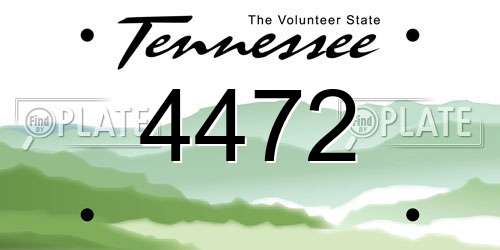 4472 Tennessee License Plate