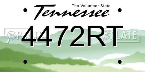 4472RT Tennessee License Plate