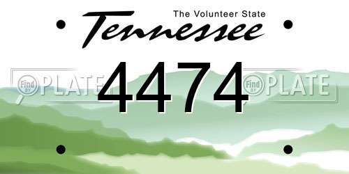 4474 Tennessee License Plate