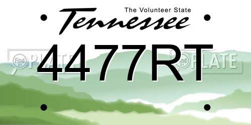 4477RT Tennessee License Plate