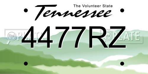 4477RZ Tennessee License Plate