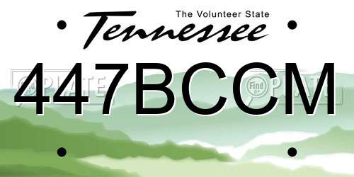 447BCCM Tennessee License Plate
