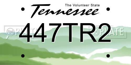 447TR2 Tennessee License Plate