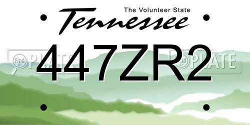447ZR2 Tennessee License Plate