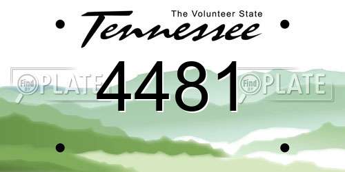 4481 Tennessee License Plate
