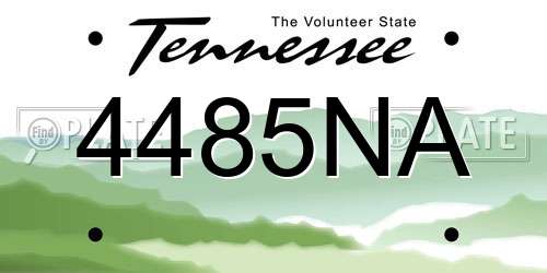 4485NA Tennessee License Plate