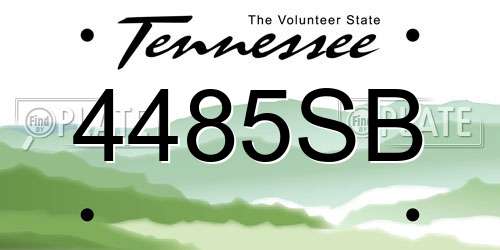 4485SB Tennessee License Plate