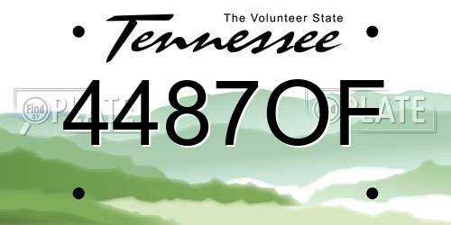4487OF Tennessee License Plate