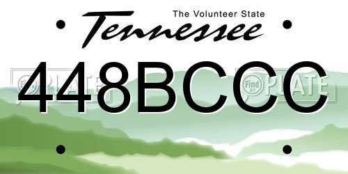 448BCCC Tennessee License Plate
