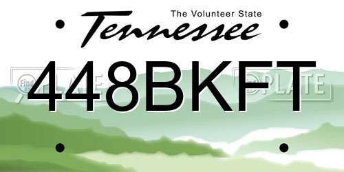 448BKFT Tennessee License Plate