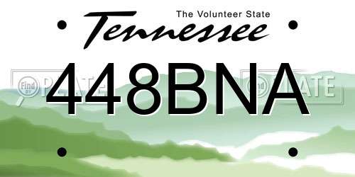 448BNA Tennessee License Plate