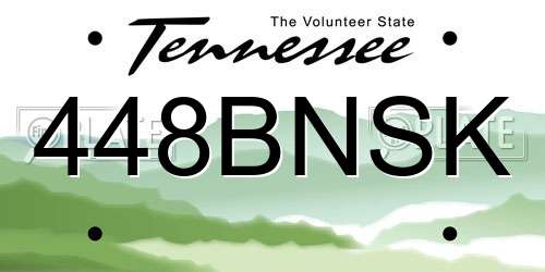 448BNSK Tennessee License Plate