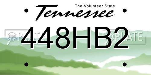 448HB2 Tennessee License Plate