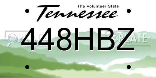 448HBZ Tennessee License Plate