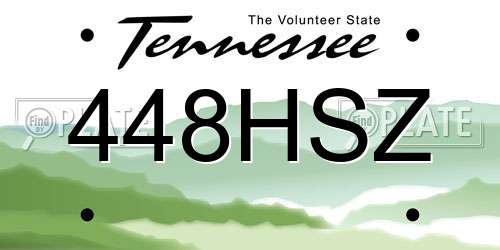 448HSZ Tennessee License Plate