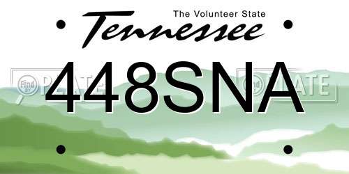 448SNA Tennessee License Plate