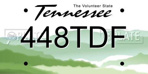 448TDF Tennessee License Plate