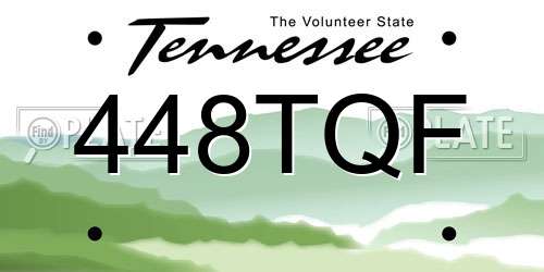 448TQF Tennessee License Plate