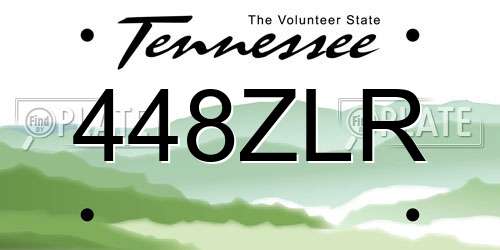 448ZLR Tennessee License Plate