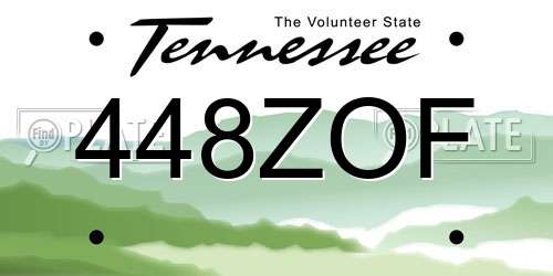 448ZOF Tennessee License Plate