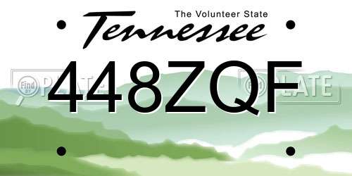 448ZQF Tennessee License Plate